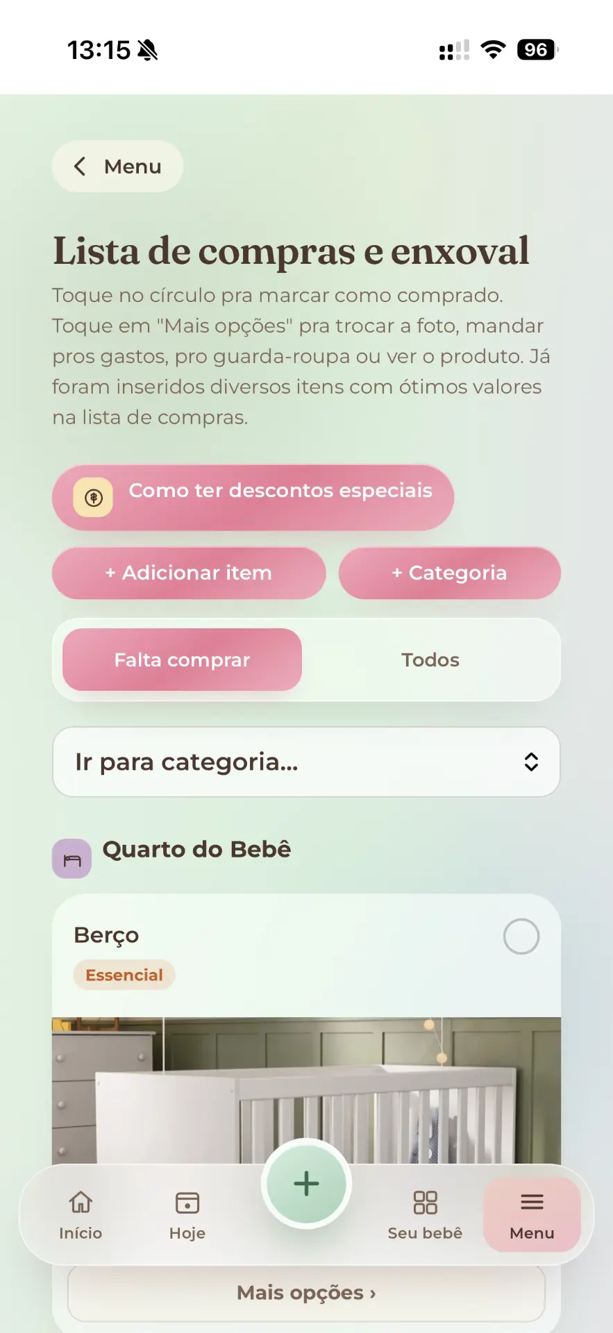 Enxoval e lista de compras