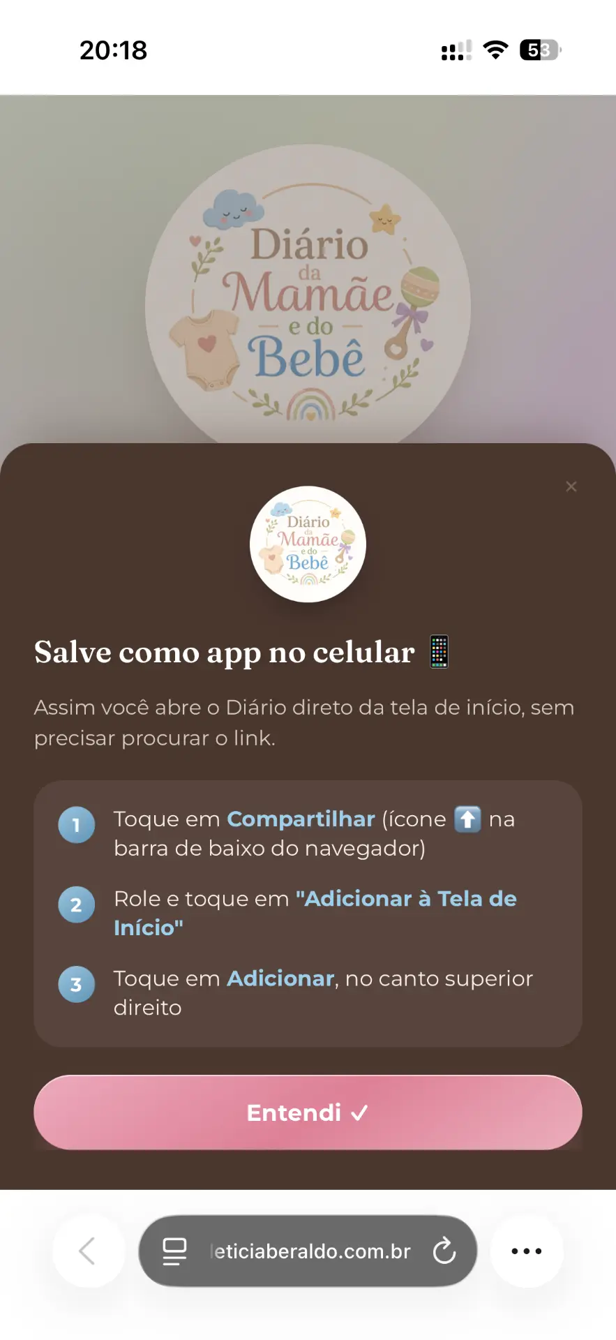 Passo 2: Você salva na tela do celular