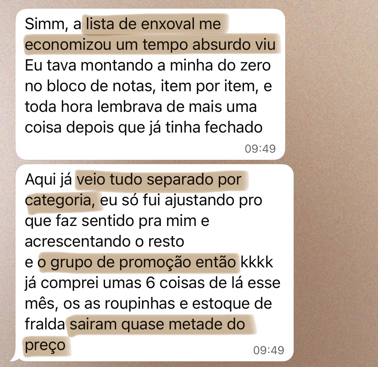 Mensagem de uma mamãe: …resolver o enxoval gastando menos