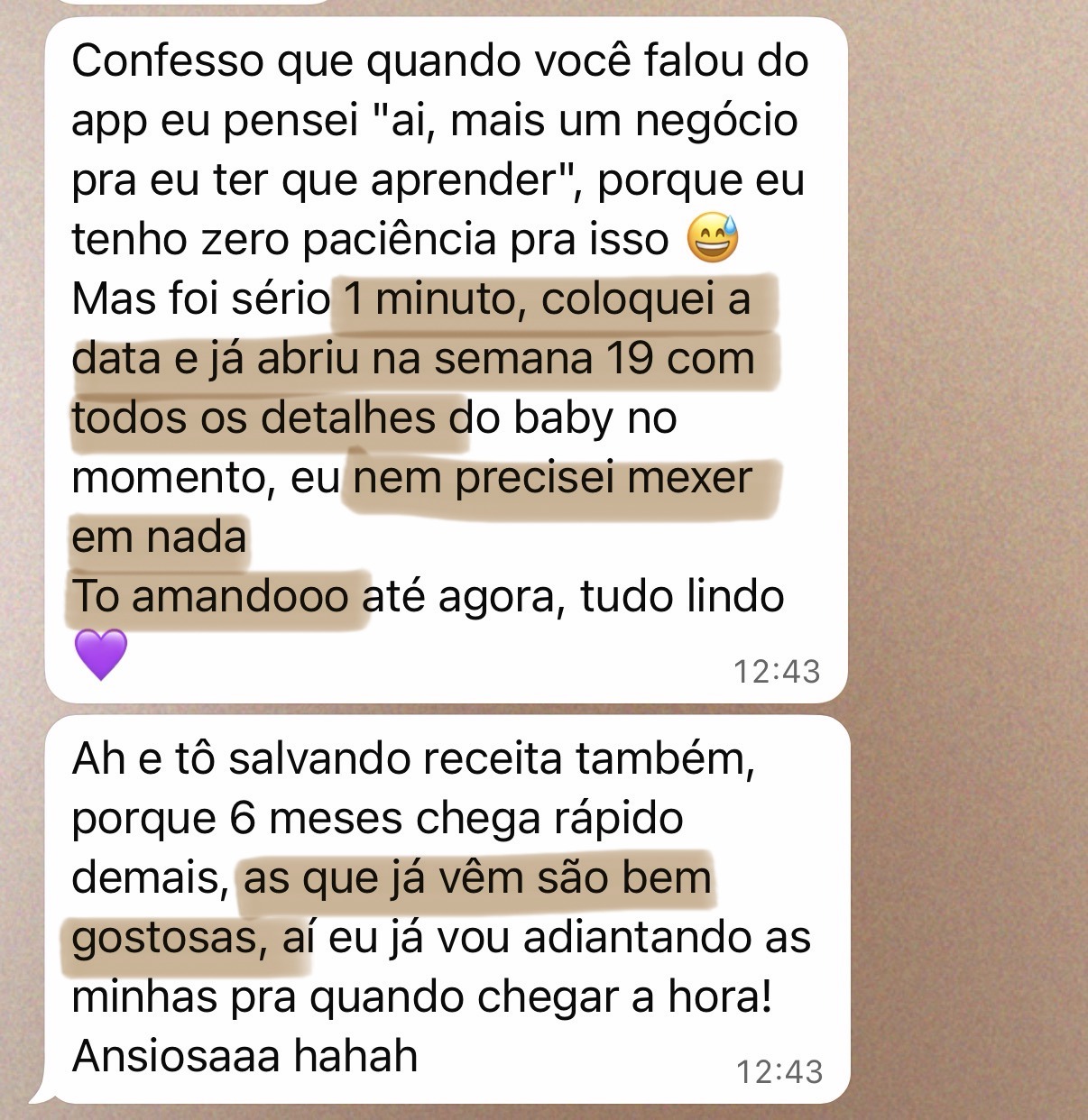 Mensagem de uma mamãe: …começar em um minuto