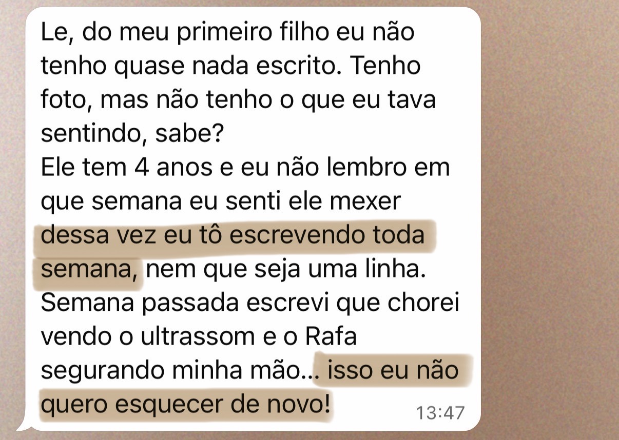 Mensagem de uma mamãe: …guardar o que você não quer esquecer